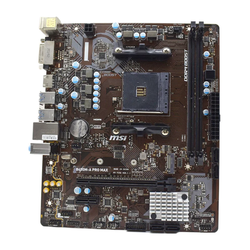 Imagem -05 - Soquete para Placa-mãe Pro Max Suporte Am4 Ryzen 5600 5900x 2700 4600g Cpu 2xddr4 32gb Micro Atx Msi-b450m