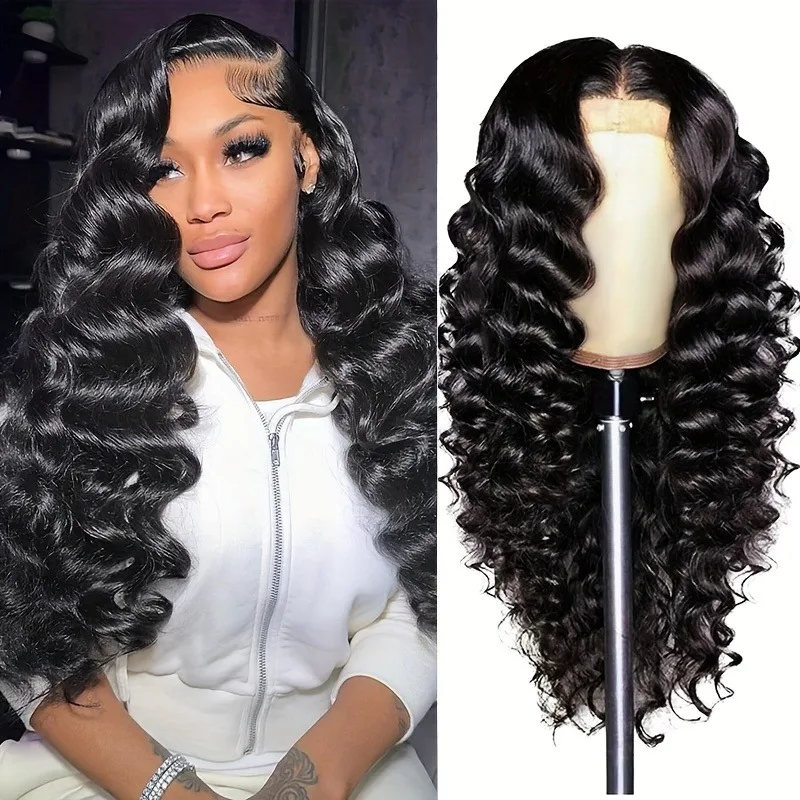 Pelucas delanteras de encaje de onda profunda 13x4 cabello humano pelucas frontales de onda profunda de densidad 200% cabello humano encaje HD 26 pulgadas