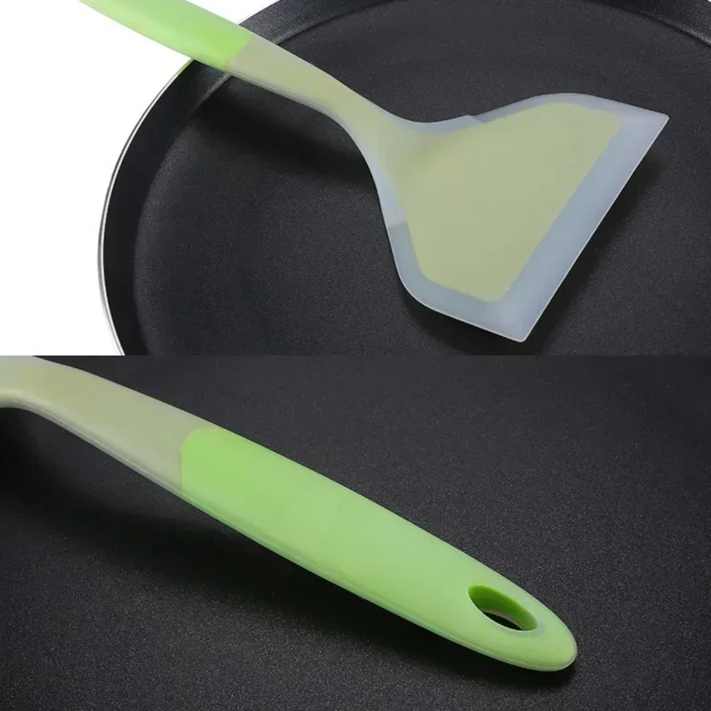 Silicone Pancake Turner Non-stick Fried Egg Turner Beef Meat Pizza Clips Food Grade Spatula BBQ Tools Kitchen Cooking Utensils