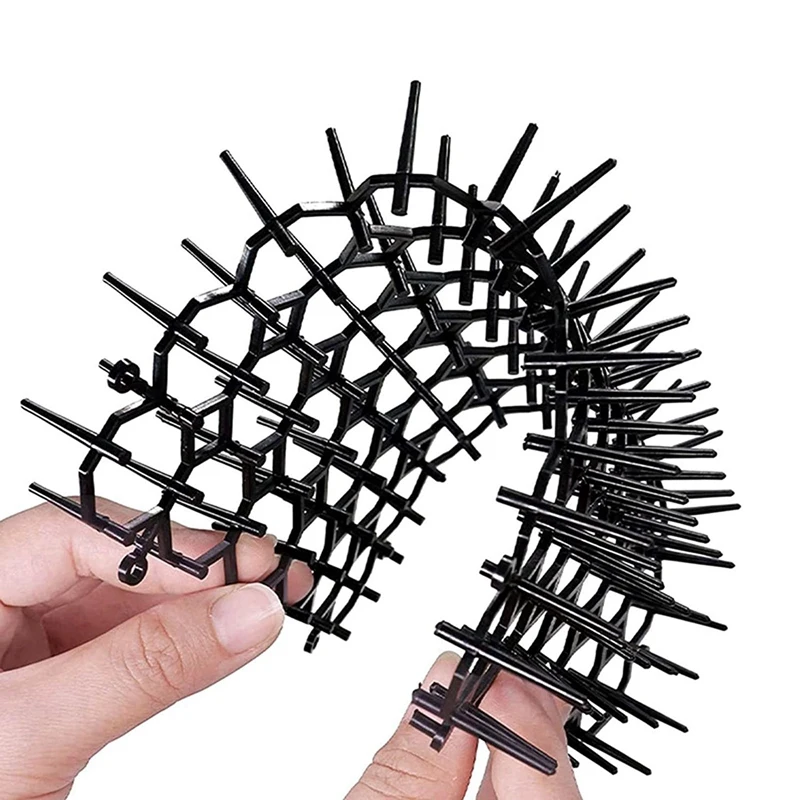 48Pcs Cat Scat Mat With Spikes,At Animal Spikes Repellent,Garden Prickle Strip Dig Stopper Cat Deterrent Spikes