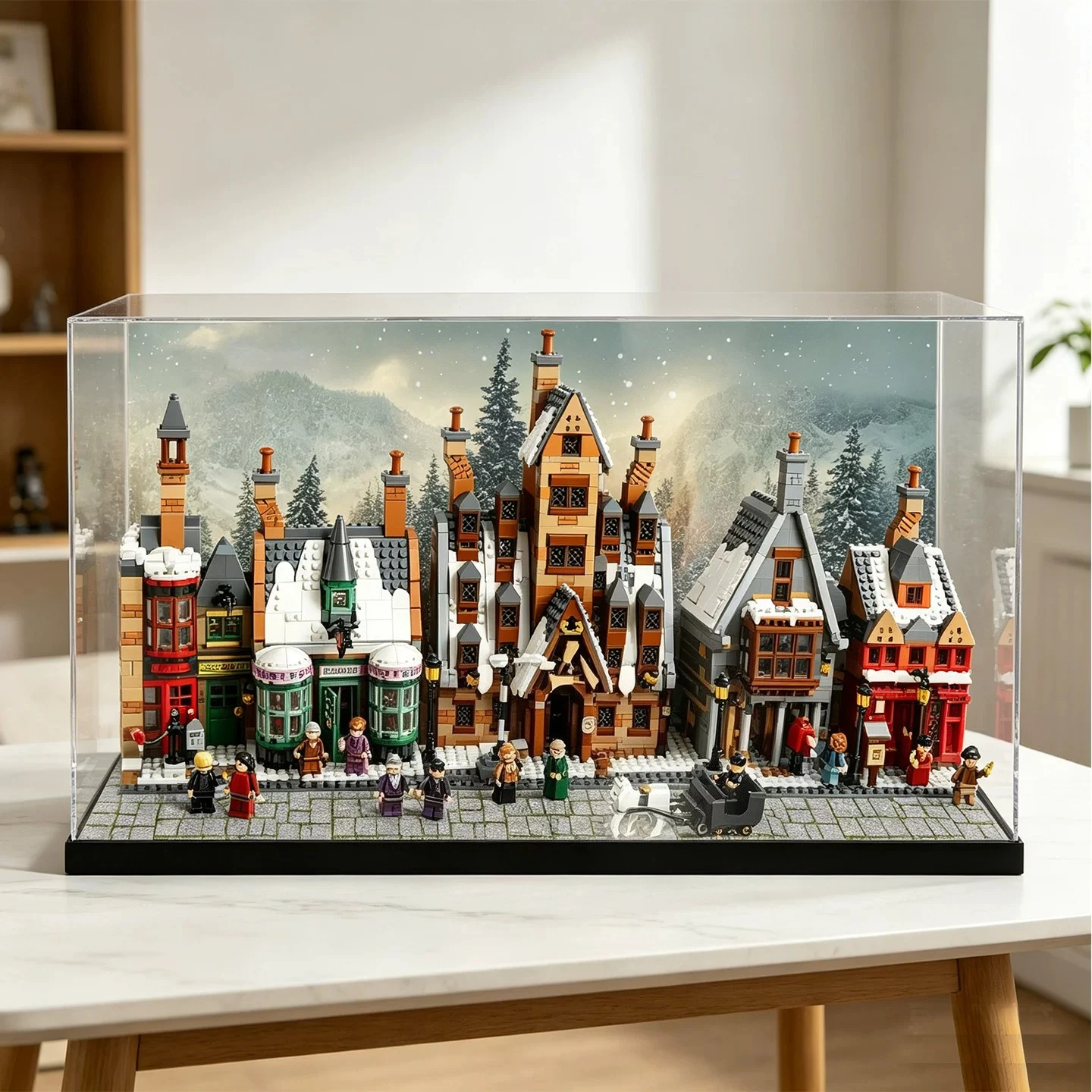 For LEGO 76457 Hogsmeade Village Acrylic Display Case, Crystal Clear Dustproof Storage Box