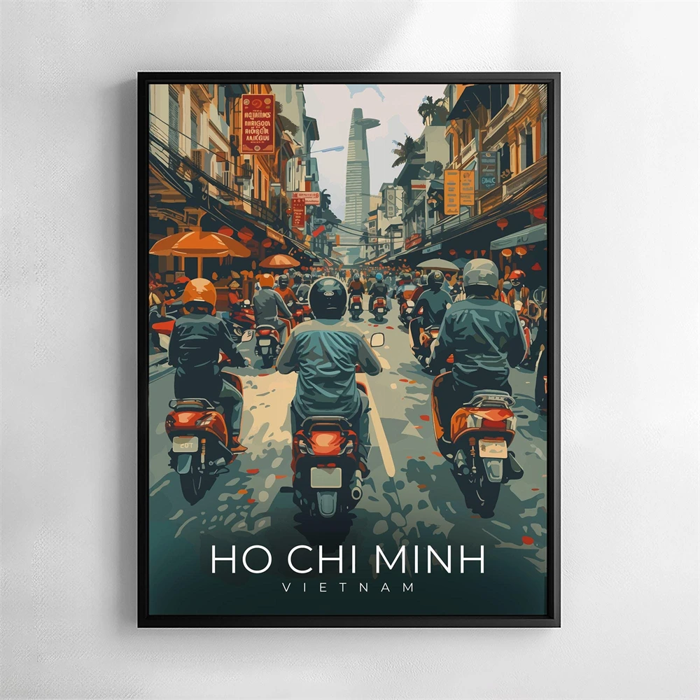 Hoi An Vietnam Print Travel Wall Art Lantern Street Old Town River Poster Ho Chi Minh City Vietnam Travel Canvas Painting