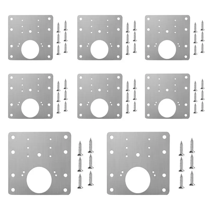 Cabinet Hinge Repair Plate Cabinet Repair Kit 8 Pieces Hinge Repair Plate Stainless Steel Door Hinge Hole Repair Kit Hinge