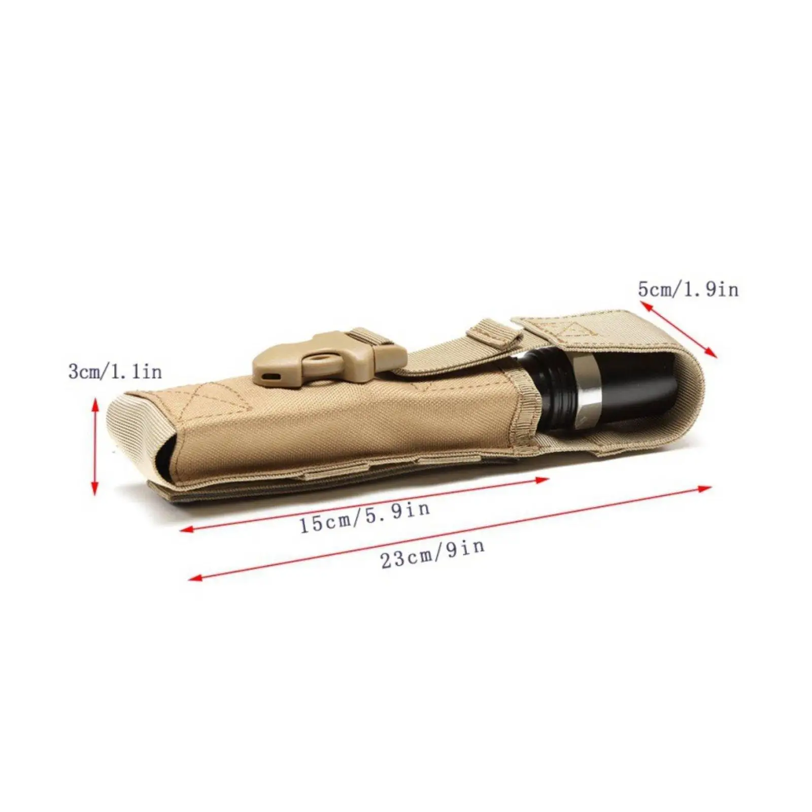Pouch 5 Pack MOLLE Flashlight Sheath Durable Polyester Utility Gear for Belts Vests Backpacks