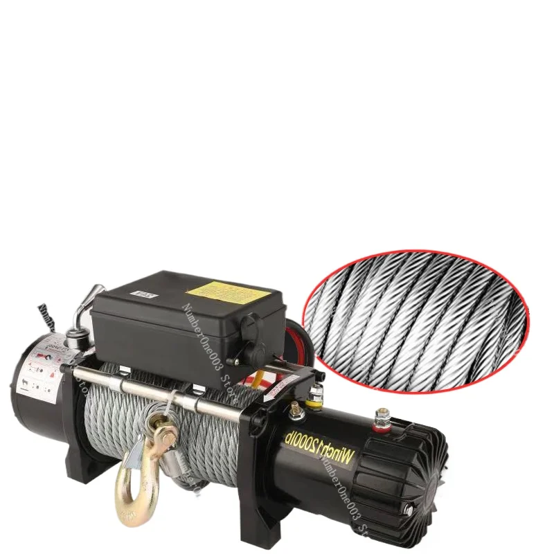 

Winch 12V Vehicle-Mounted Crane Off-Road Self-Rescue Traction Machine 24V Car Relief Artifact Trailer Hoister