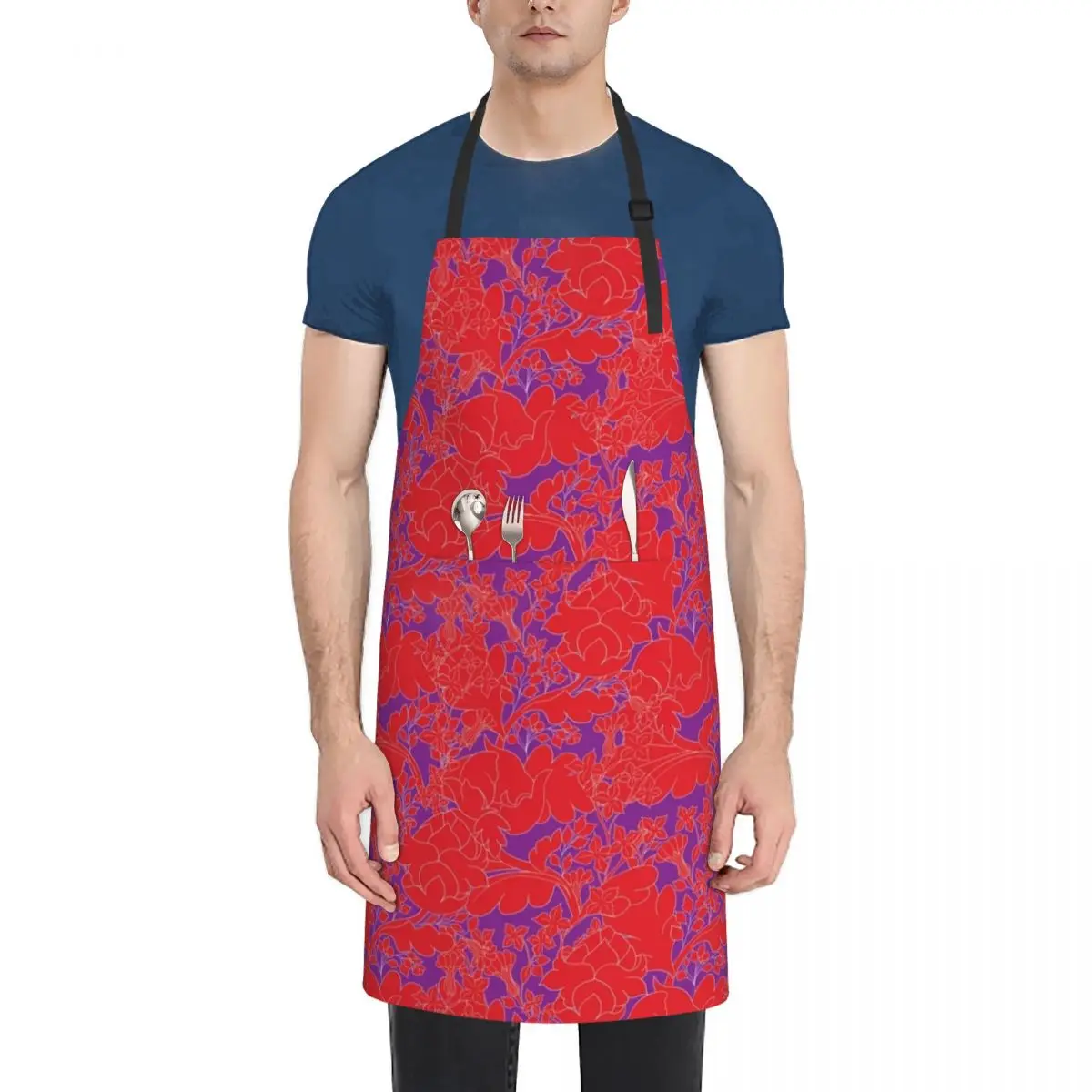 Red and purple magic forest Apron christmas For Cooking Apron