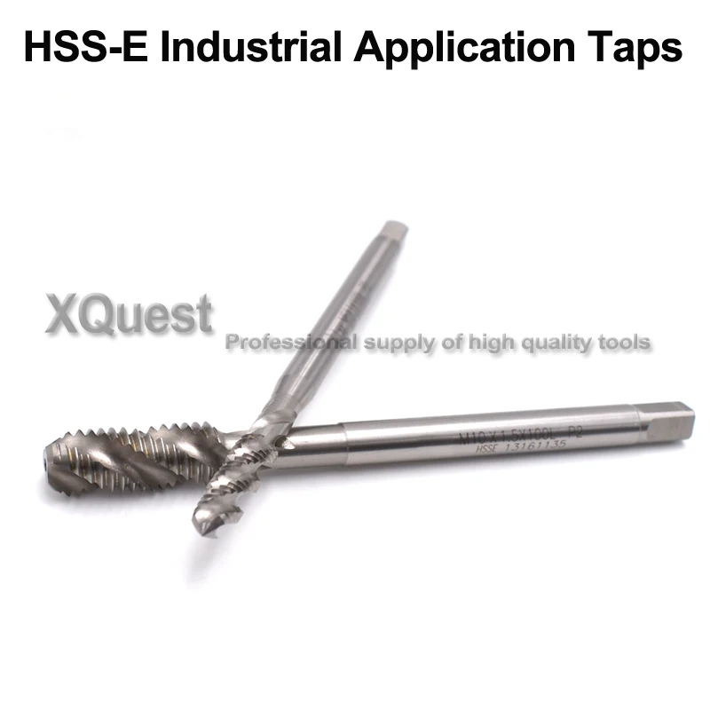 XQuest HSSE Metric Extra Long Shank Spiral Flute Tap M2 M2.5 M2.6 M3 M3.5 M4 M5 M6 M8 M10 M12 machine extended handle Taps 100MM