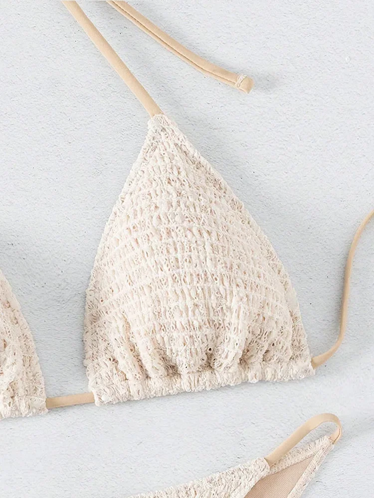 Bikinis sexis de cintura alta para mujer, conjunto de 2 piezas con cordones, traje de baño dividido, Bikinis sin espalda, nuevo traje de baño de verano 2025, conjunto de Bikinis