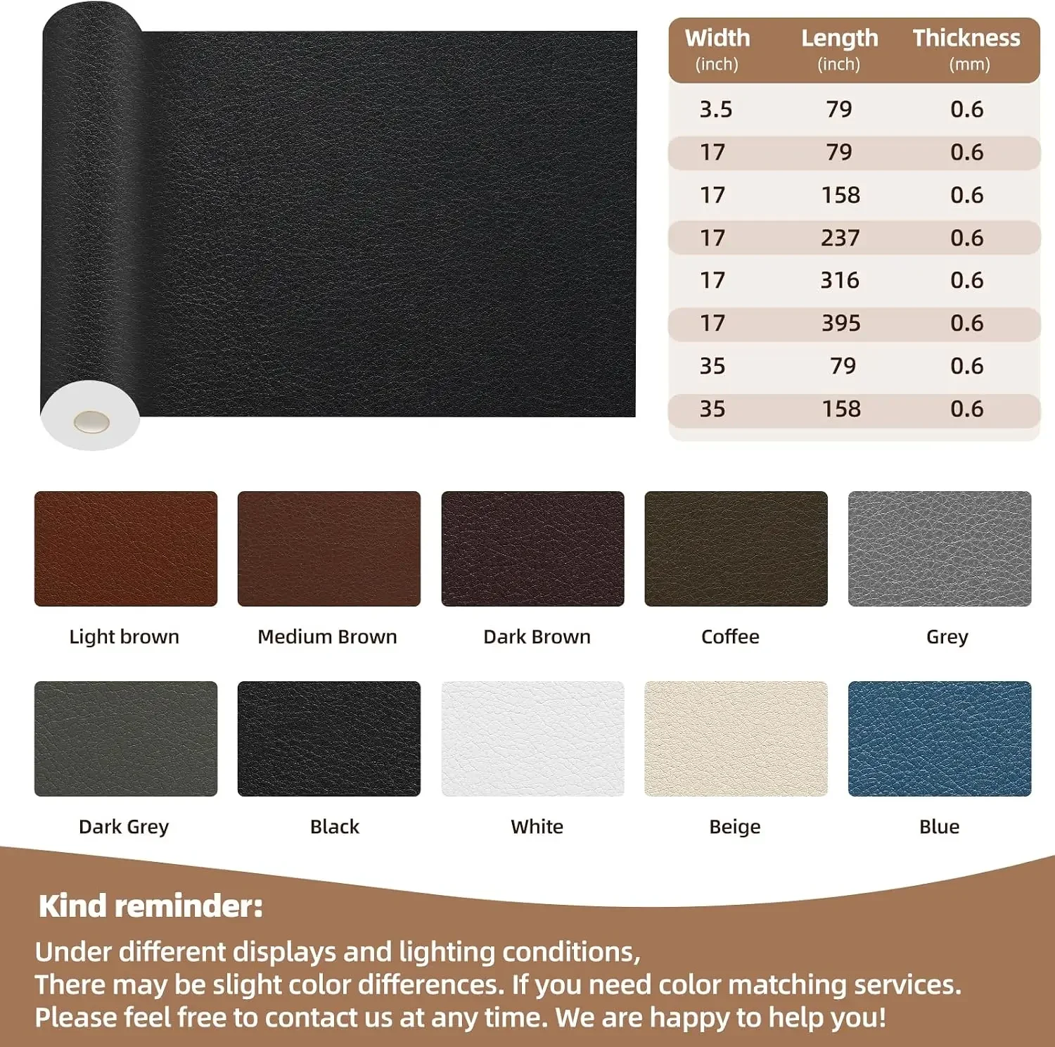 Leather Repair Patch, Self Adhesive Leather Repair Kits, DIY Large Patches for Couches, Furniture, Kitchen Cabinets