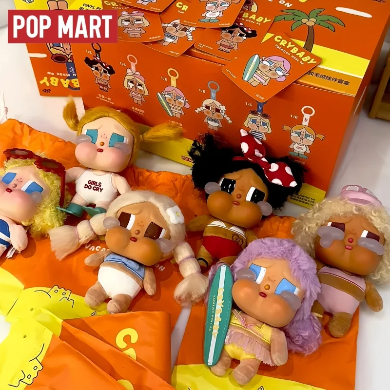Original Pop Mart Crybaby Vacation Mode On Series Vinyl Trendy Blind Box Mystery Box Cute Toys Ornaments Figures Surprise Toys