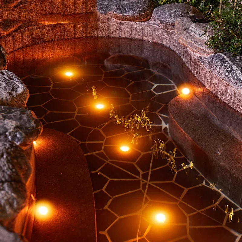 SAIYUN Pool Light with EU/US Plug IP68 Waterproof Small Size White Round Underwater RGB Multicolor Swimming Bath Spa Lamp