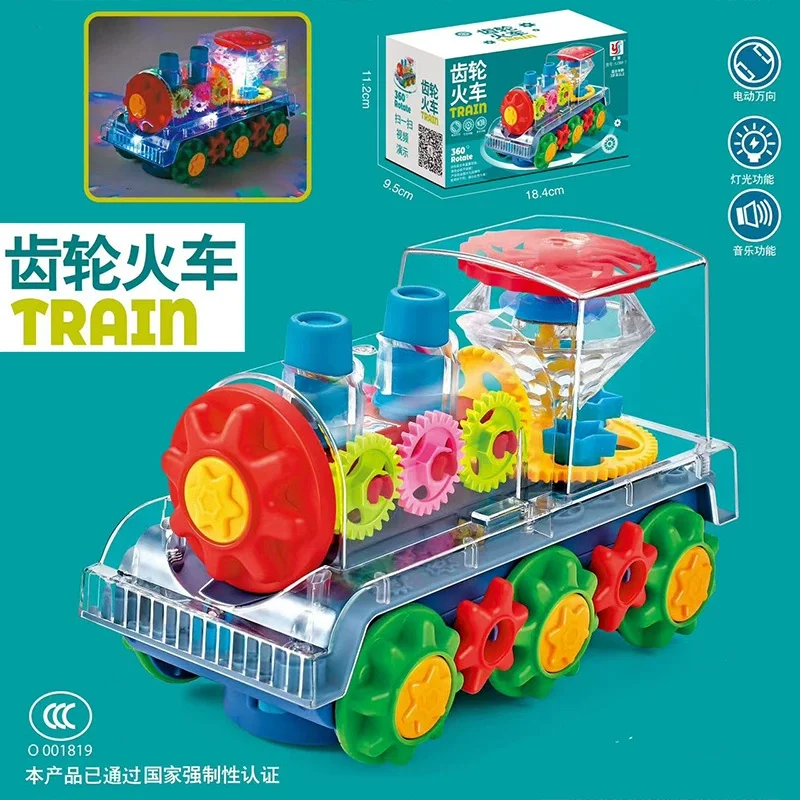 

Light Up Transparent Gear Car Toy with LED Light Music Early Educational Toys Bump and Go Toy Luminous Toy Car for Kids B433