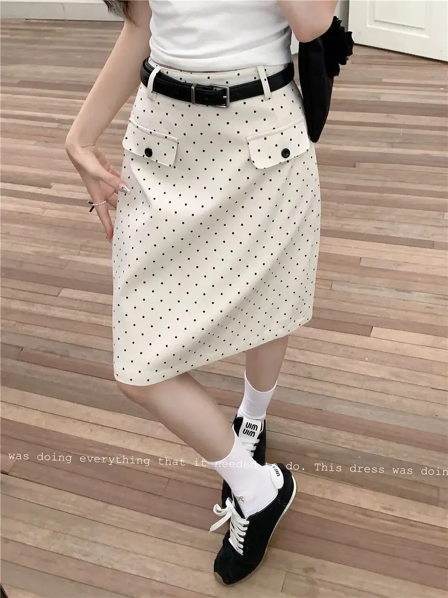Skirt That Covers The Crotch, High-waisted Mid-length Skirt, Slimming A-line Mid-skirt, Over-the-knee Skirt That Covers The Hips