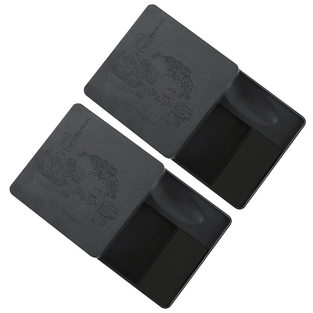 2Pcs Calligraphy Ink Container Ink Box Lid Durable PP Material for Oriental Writing Sumi Painting Calligraphy Practice