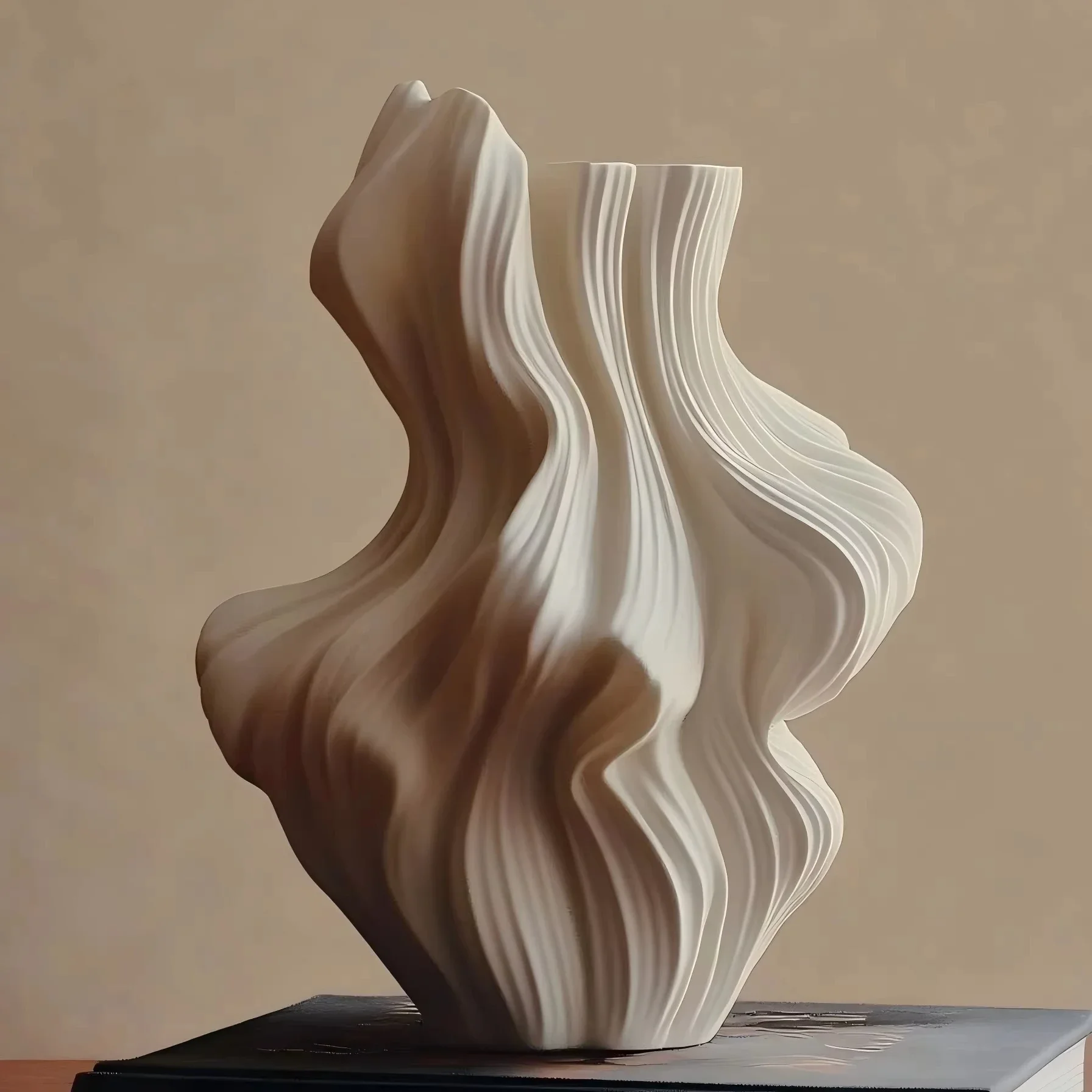 Ceramic Vase Abstract Irregular Folds Handmade Spiral Porcelain Vase Ceramic Handicrafts Flower Vases Flowerpot Vases Pots