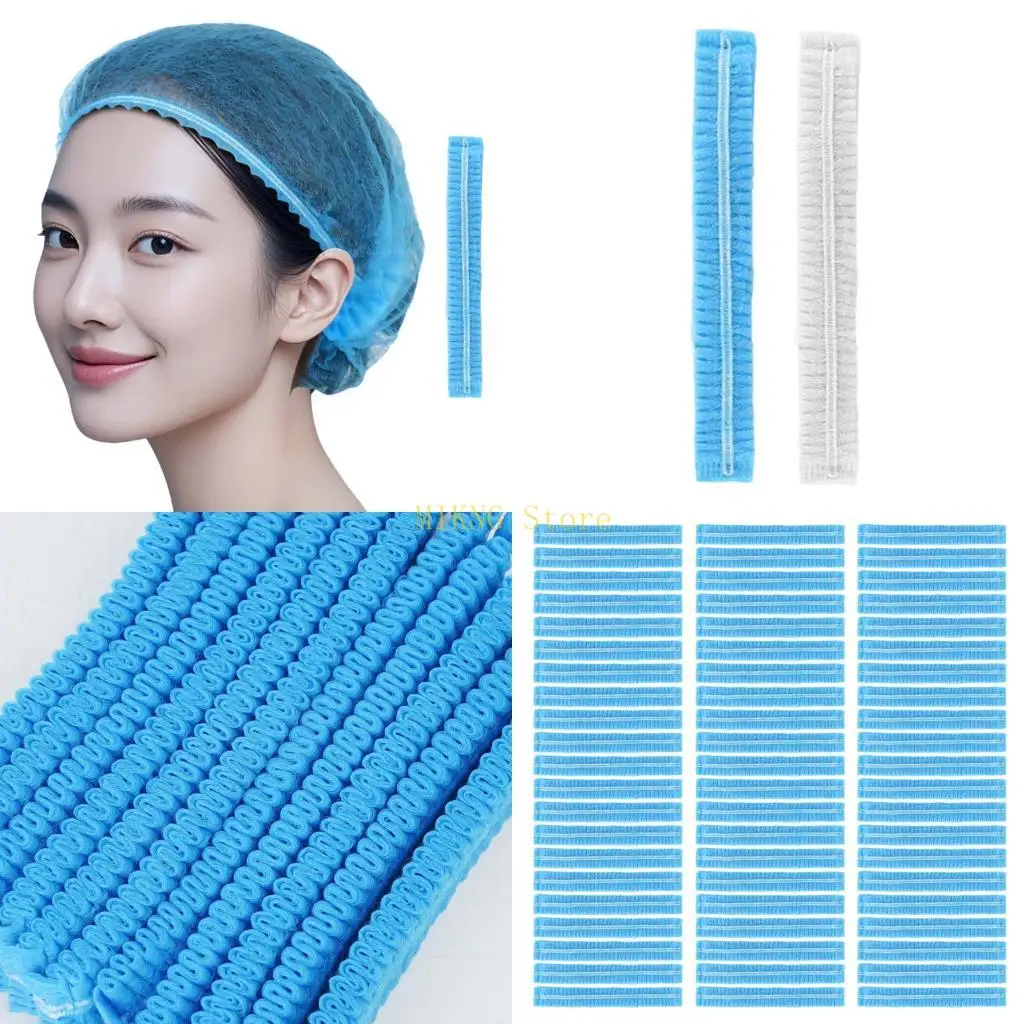 使い捨ての不織布シェフハット高弾性ダブルラバーバンドユニセックスヘア保護油抵抗性食品安全ベストセール