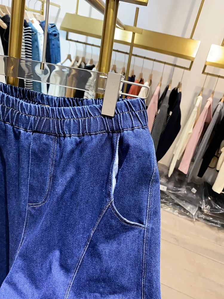 

High Waist Straight Leg Jeans Women's Pure Color Faionable Versatile Slimming Light Version l Waist Waed Long Pants