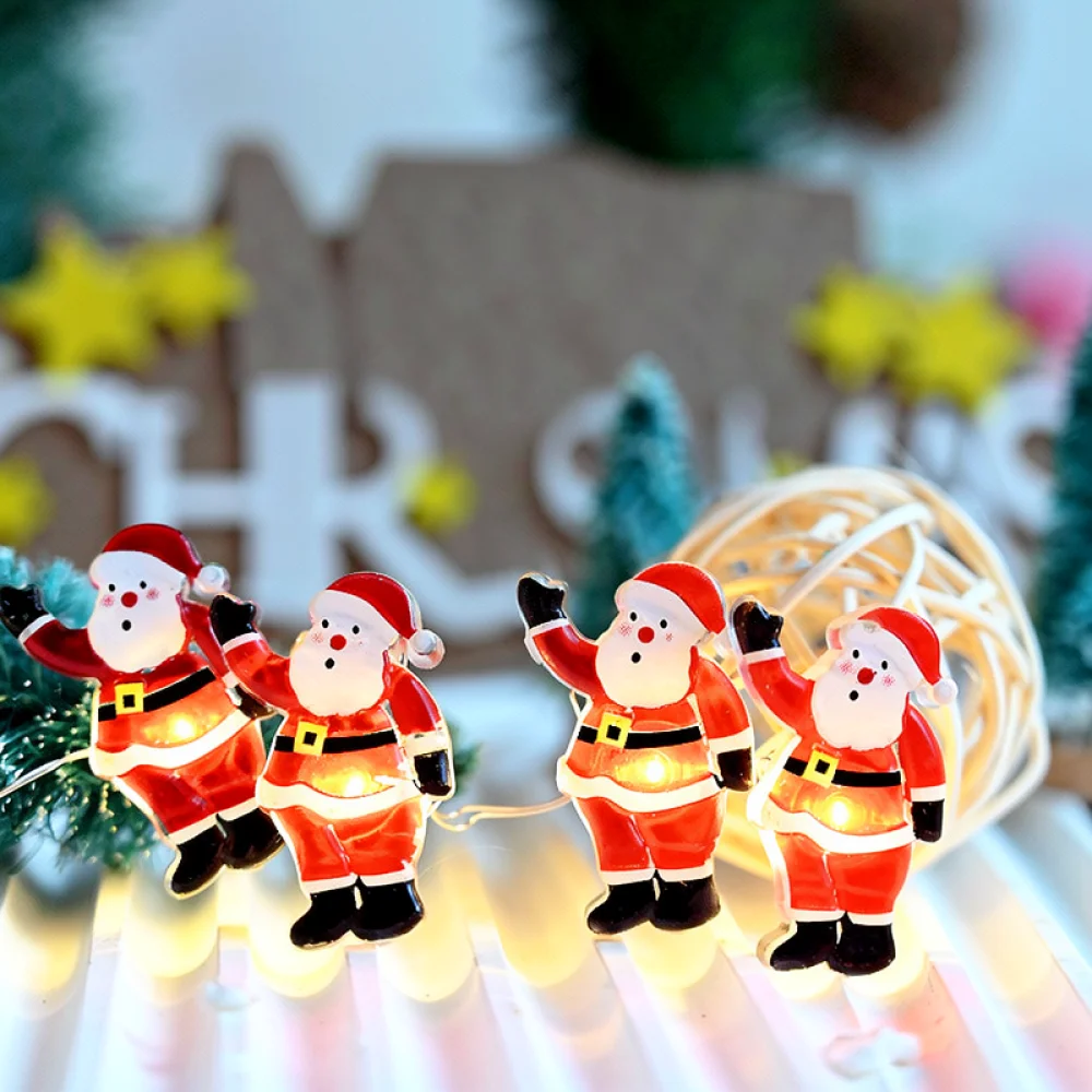 Santa Claus LED String Lights Warm White Fairy Lamp For Holiday Party Christmas Tree Ornament Home Bedroom Indoor Decor