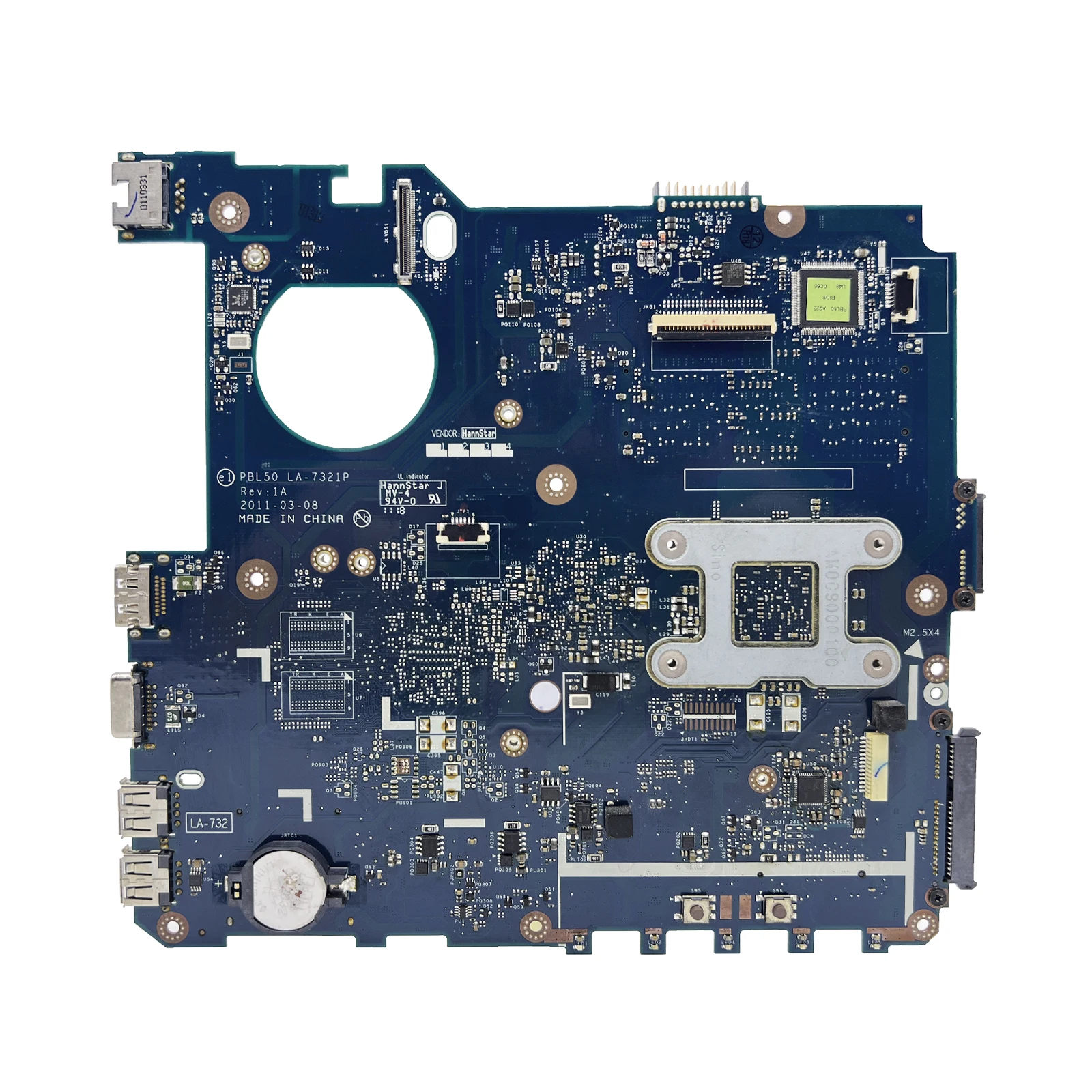 K43U LA-7321P Mainboard UNTUK Asus X43B X43U K43U X43BR K43BR PBL50 Laptop Motherboard C50 E450 CPU 100% diuji bekerja