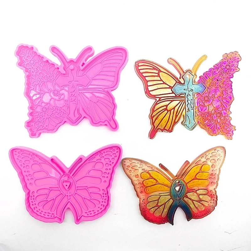 R3MC DIY Backpack Decorative Pendant Butterflies Keychain Mold Epoxy Resin Jewelry