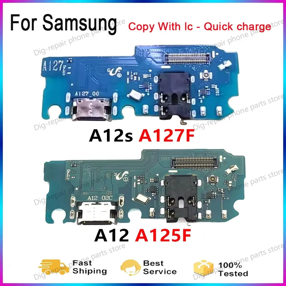 Módulo de micrófono flexible para Samsung A12 A125 A125F A12s A127 A127F A12 Nacho placa de puerto de carga USB conector de cable flexible