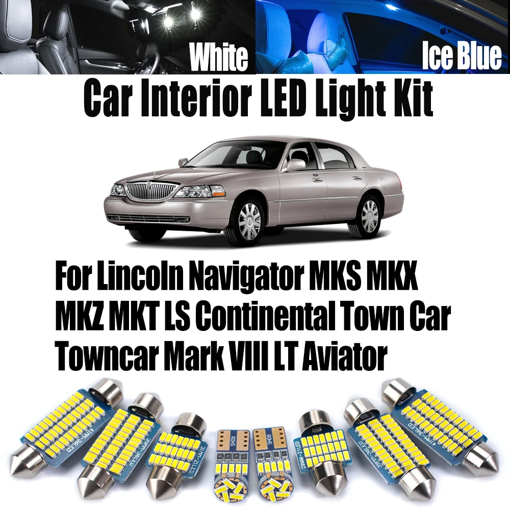 Car LED Interior Dome Trunk Light Kit For Lincoln Navigator MKS MKX MKZ MKT LS Continental Town Car Towncar Mark VIII LT Aviator