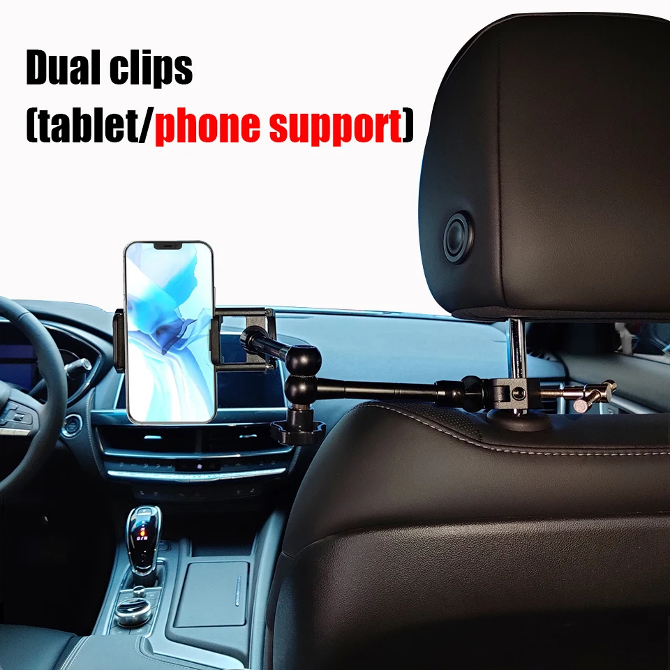 Support de tablette pour voiture, pince à bras magique avec adaptateur 1/4 pouces pour iPad, support de siège arrière, support de téléphone, accessoires de tablette pour voiture, 4-11 pouces