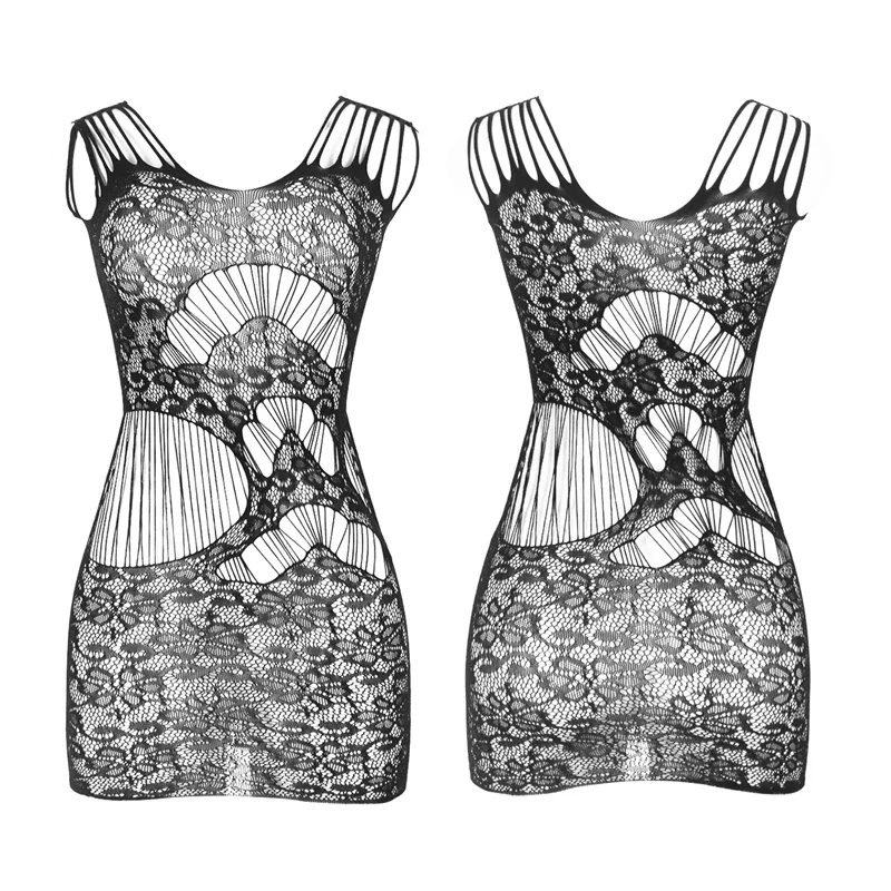 ملابس داخلية مثيرة من Comeondear قميص شبكي بدون خياطة من شبكة صيد السمك بيبي دول فستان مفرغ مقاس كبير بحزام من الدانتيل ثوب نوم نسائي