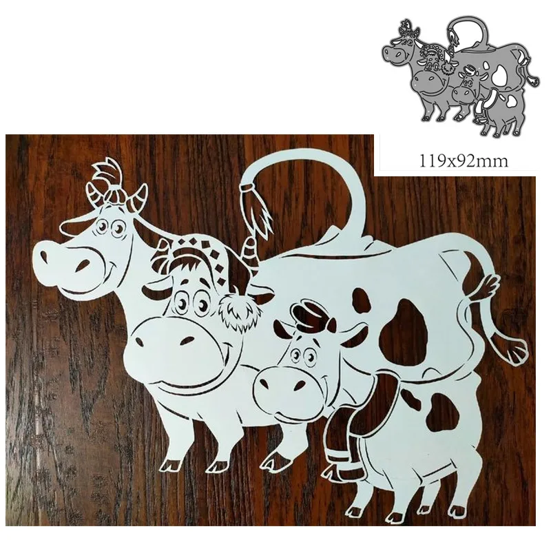 Metal Cutting Dies animal Cows Decoration Scrapbook Paper Craft Knife Mould Blade Punch Stencils