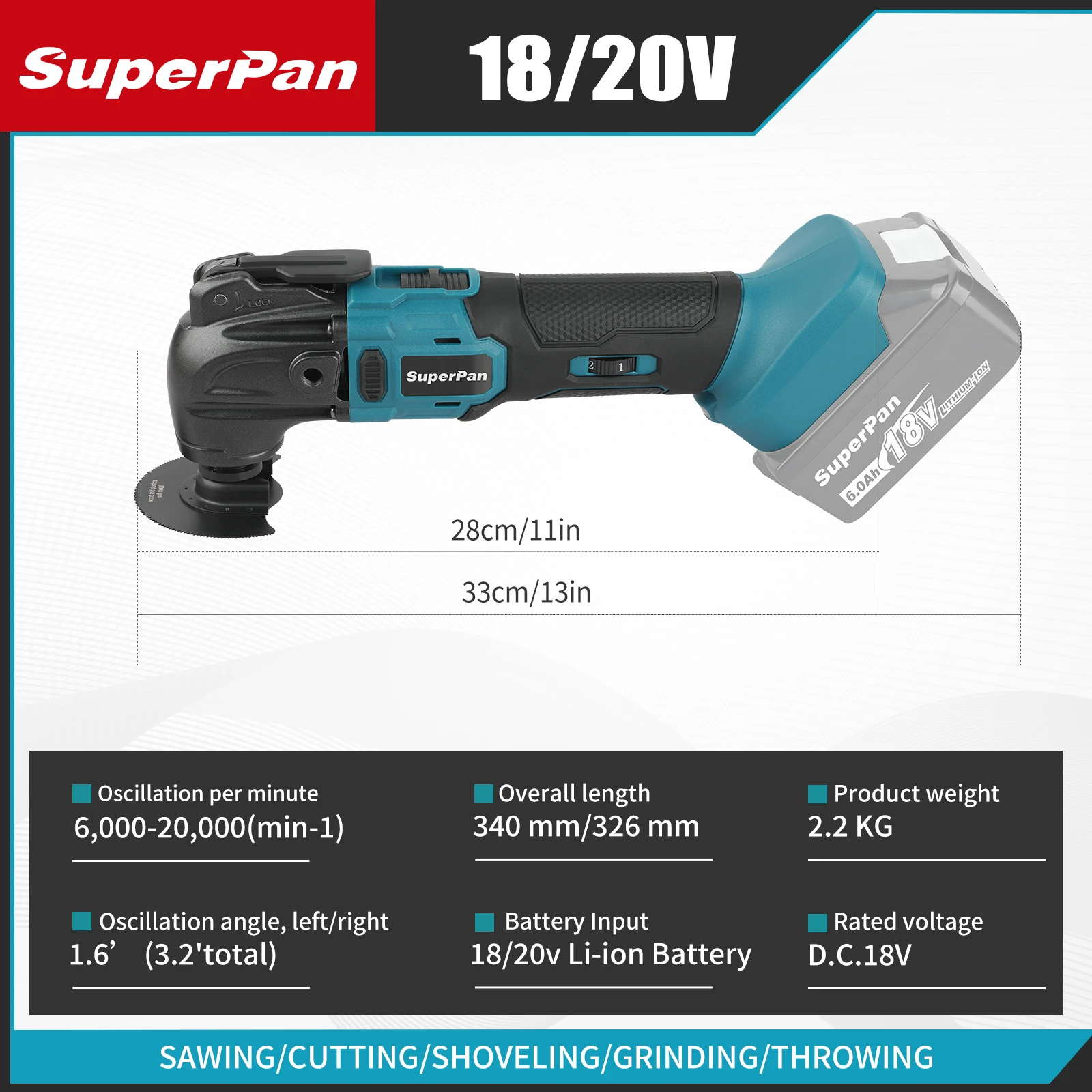 Universal Treasure Cutting Polishing Shovel Cleaning Tool Vibration Multi functional Tool For Makita 18v Battery Pins