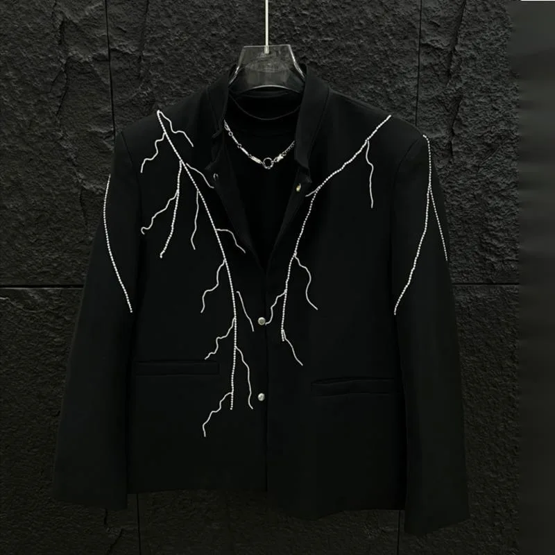 WVGA Primavera Autunno New Man Tide High Street China-Chic Colletto alla coreana Abito-Cappotto Design di nicchia Diamond Chic Blazer casual Ins W8616