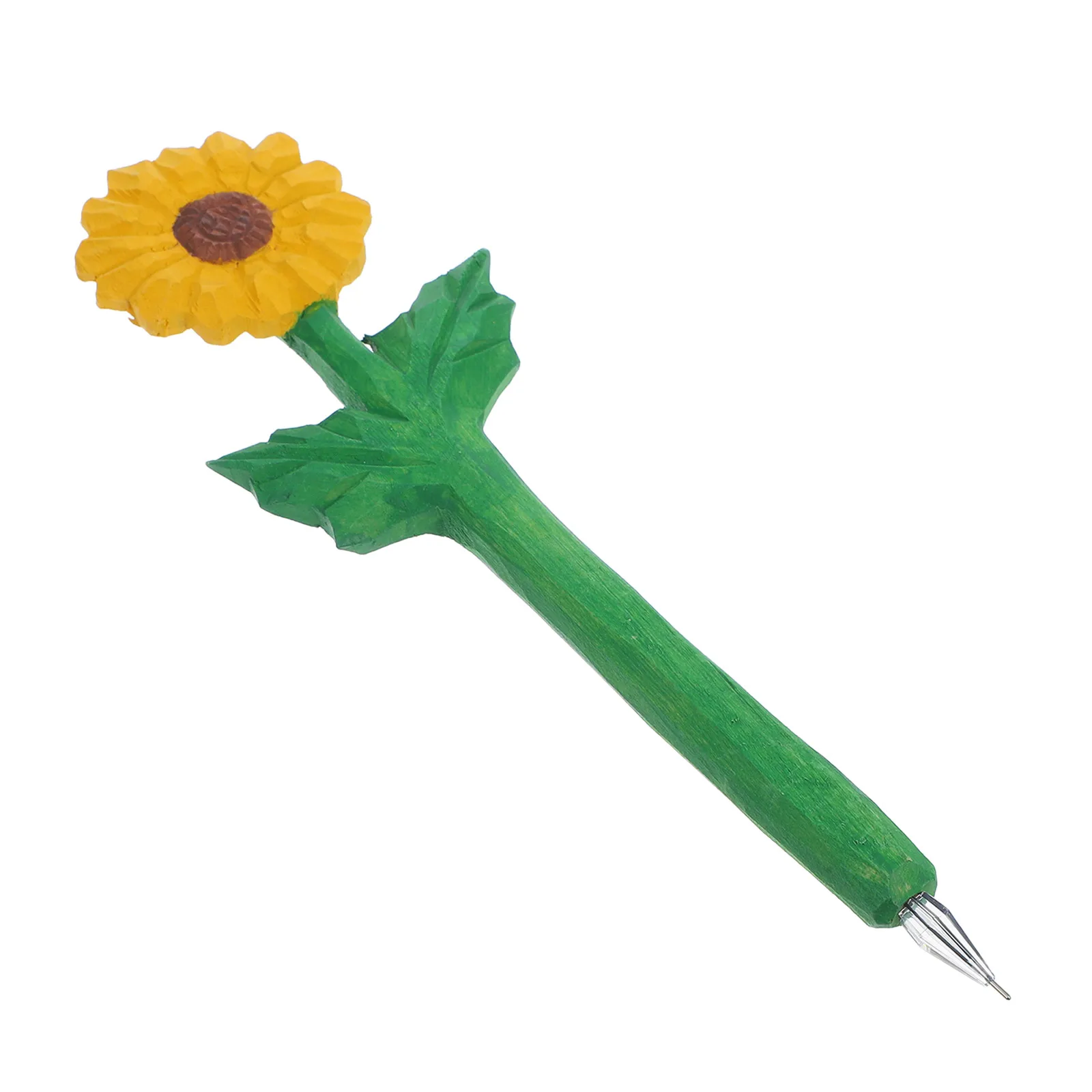 

Sunflower Pen Wood Carving Vintage Stationery Smooth Writing Ergonomic Design Decorative Office Supplies Reusable Notebook