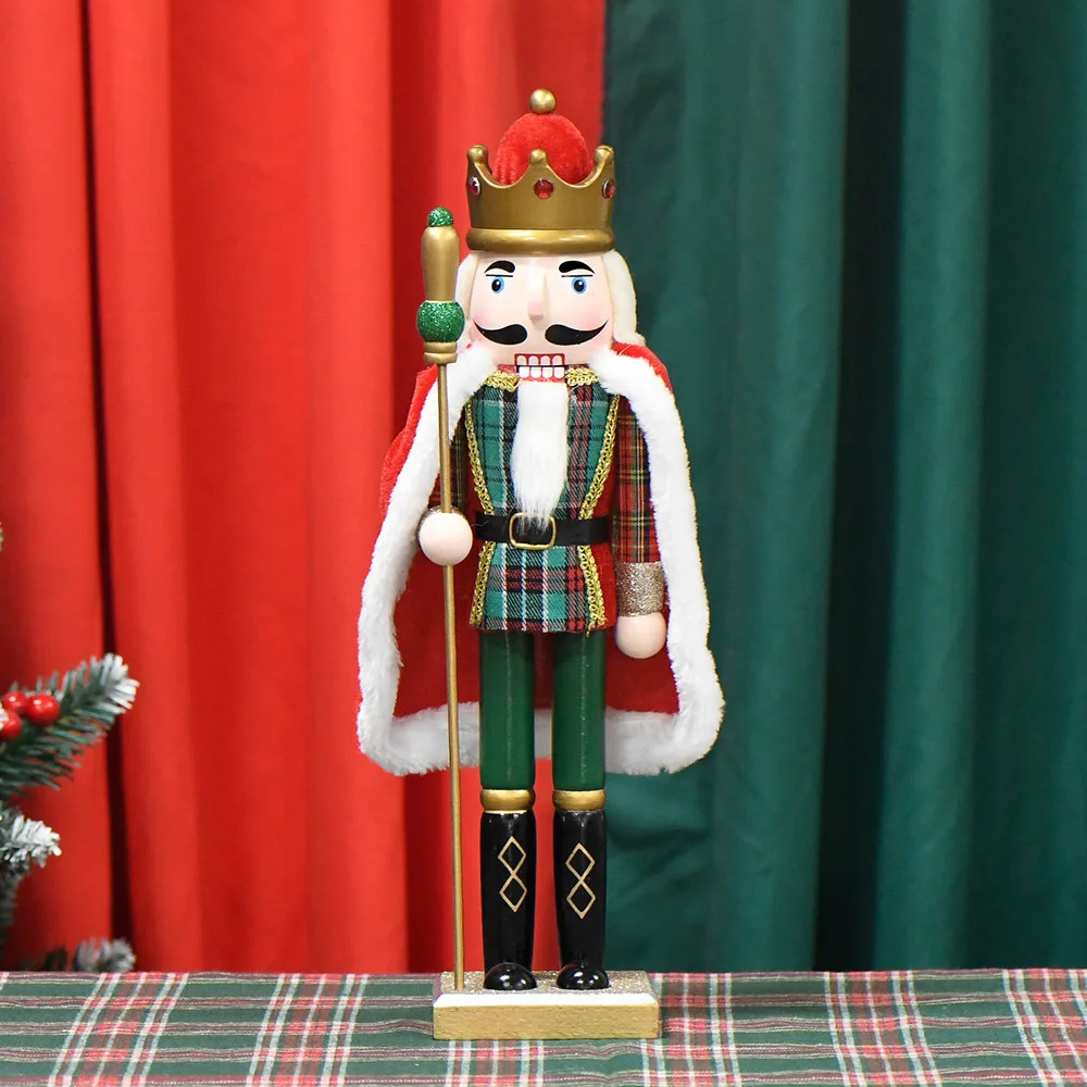 38cm Nutcracker Christmas Decor Wooden Decorations Nutcracker Figures  Christmas Festive Collectible Figures For Home Ht229