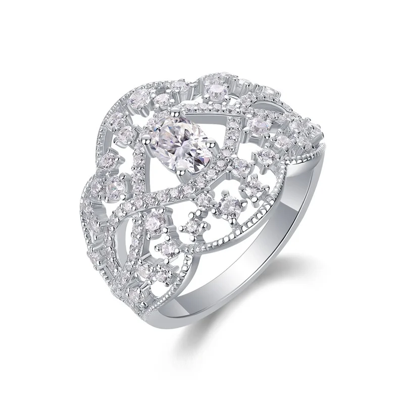 

R13426 Lefei модное роскошное модное изысканное классическое дизайнерское колечко из муассанита с полыми глазами Flo женское ювелирное изделие из серебра 925 пробы Стандартный Подарок