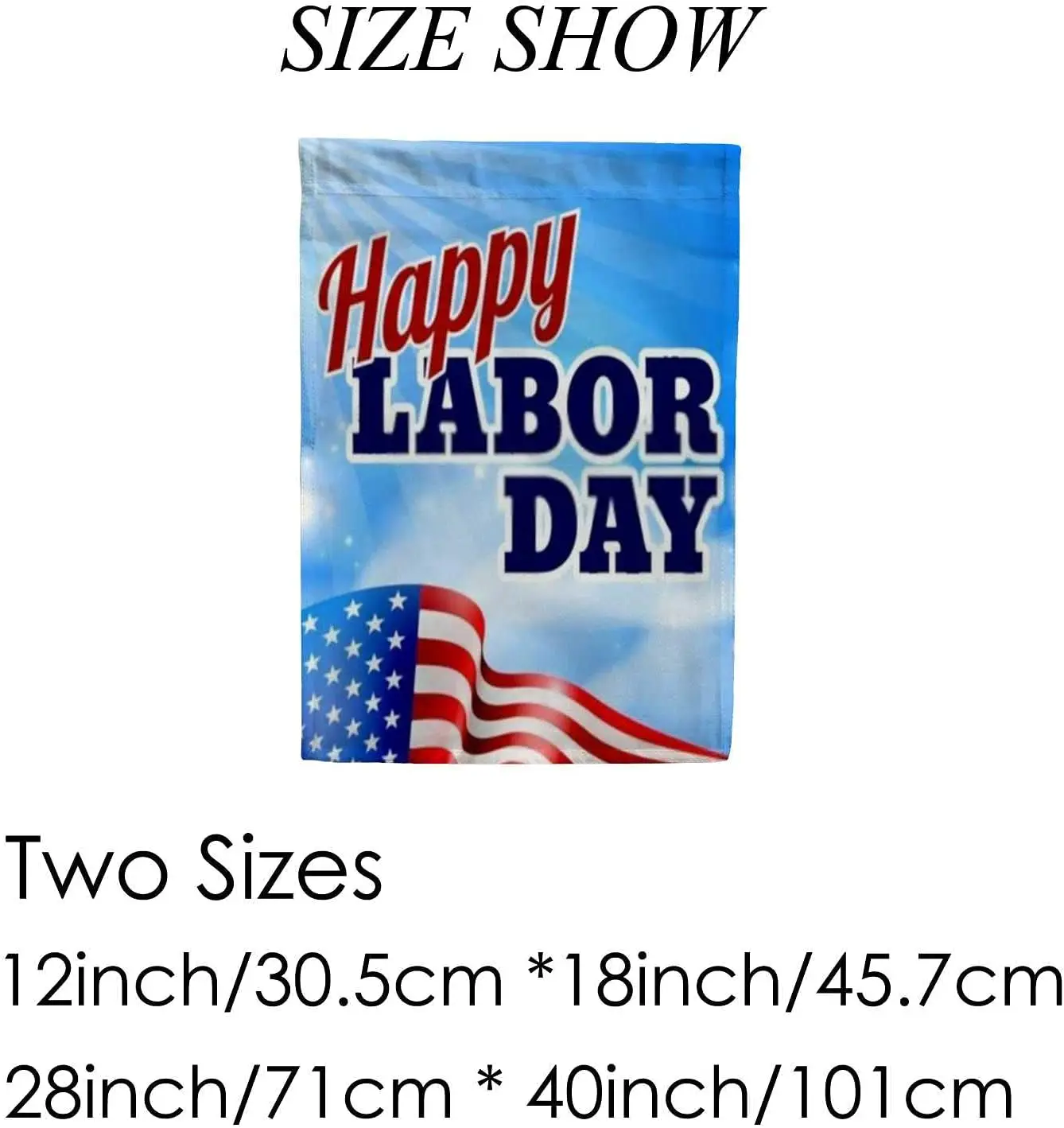 ZHONGJI Garden Flag Yard Flag Happy Labor Day Sky Blue Vertical Double Sided Design Seasons Holidays Yard Outdoor Polyester 12x1