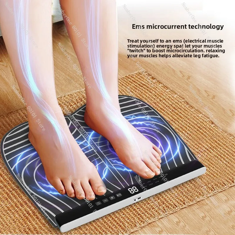 Foot massager | New purple light cleaning foot pad, micro-current pulse massage