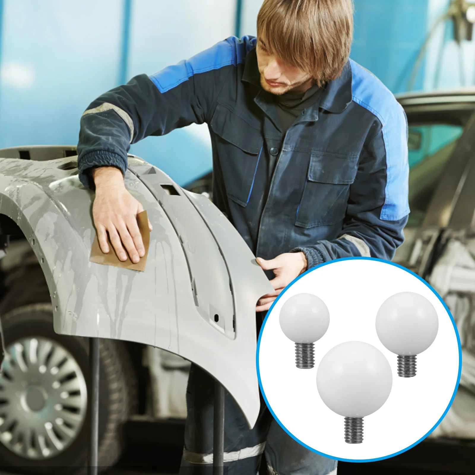 

3pcs Dent Removal Tools Kit Auto Body Repair Rods For Hail Dents Paintless Repair Slide Bar Head Car Door Ding Fix Rods Set