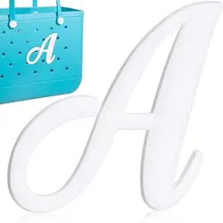 1pc Decorative Letter for Handbag, Color White Alphabet Letters Decor Accessories Alphabet 3D Letters for Beach Tote Bag