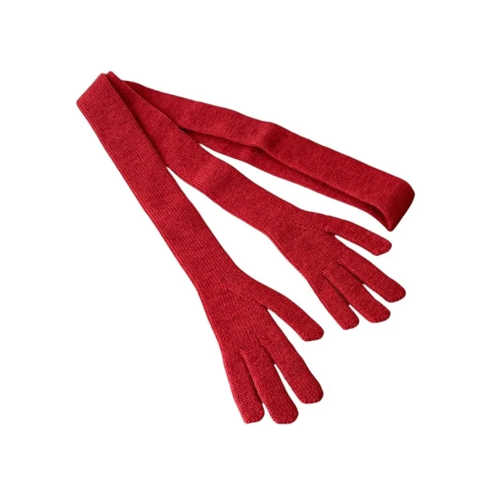 

Lightweight Little Palm Scarf Korean Style Acrylic Fibers Long and Thin Scarf Solid Color Multifunctional Creative Belt Unisex