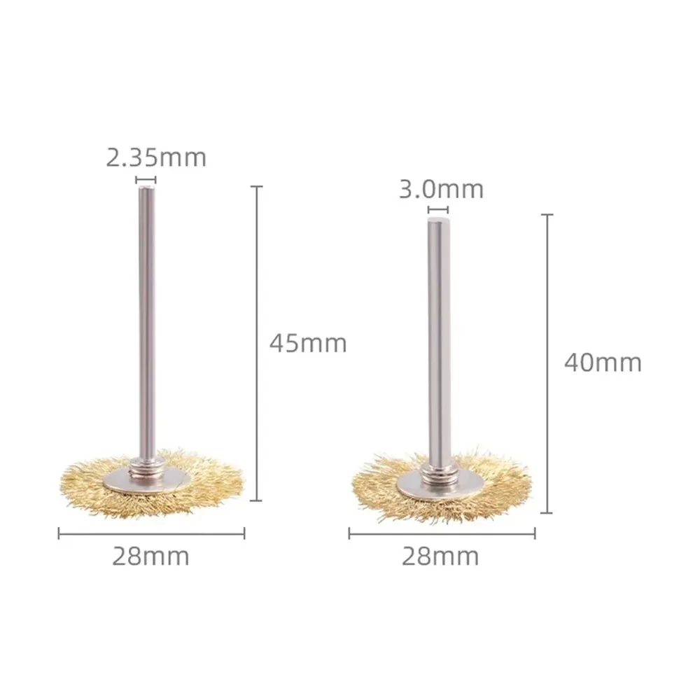 Rubber Removal Copper Brush Mini Copper Wire Brush Polishing Pen Polishing Brush 2.35mm/3.0mm Rod Diameter Metal Rust Removal