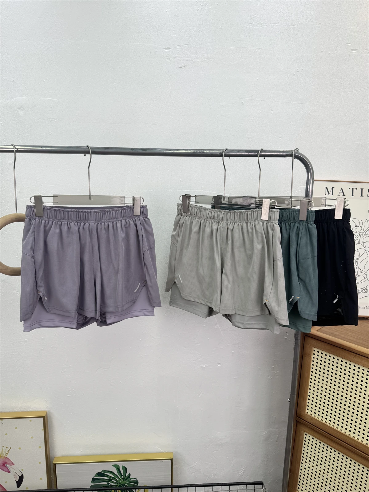 

Summer Outdoor Two-in-One Lightweight Breathable Quick-Dry Fitness Running Sports Shorts Women's Casual Straight Leg Pants
