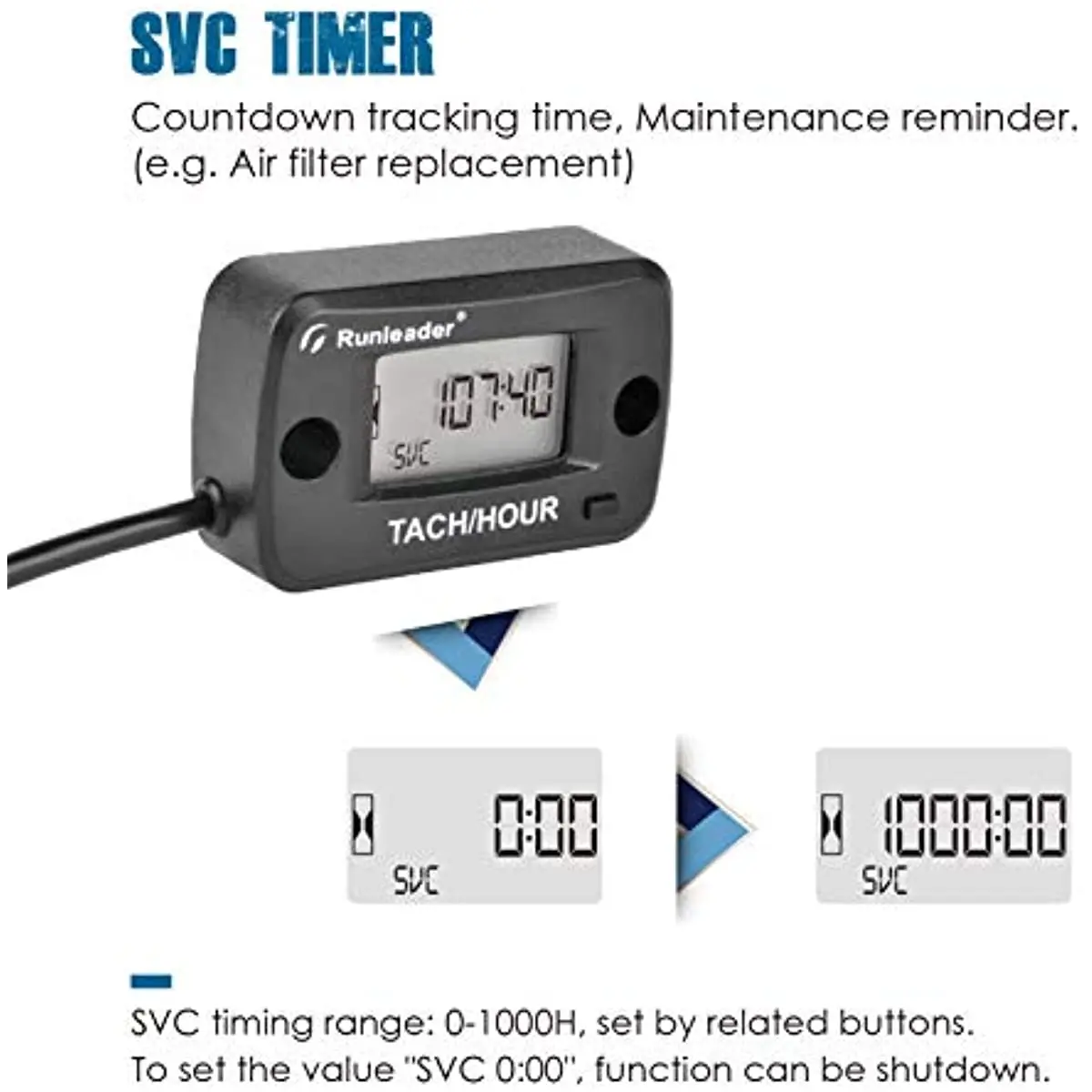 Rotierender wellen tachometer warten digitale stunden zähler programmierung svc zeit max rpm 20000 reset max rpm rotierende welle stunde me – Detail 5
