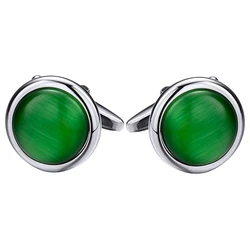 KFLK jewelry for men's brand of high quality shirts cufflinks round green cufflinks fashion wedding gift button guests
