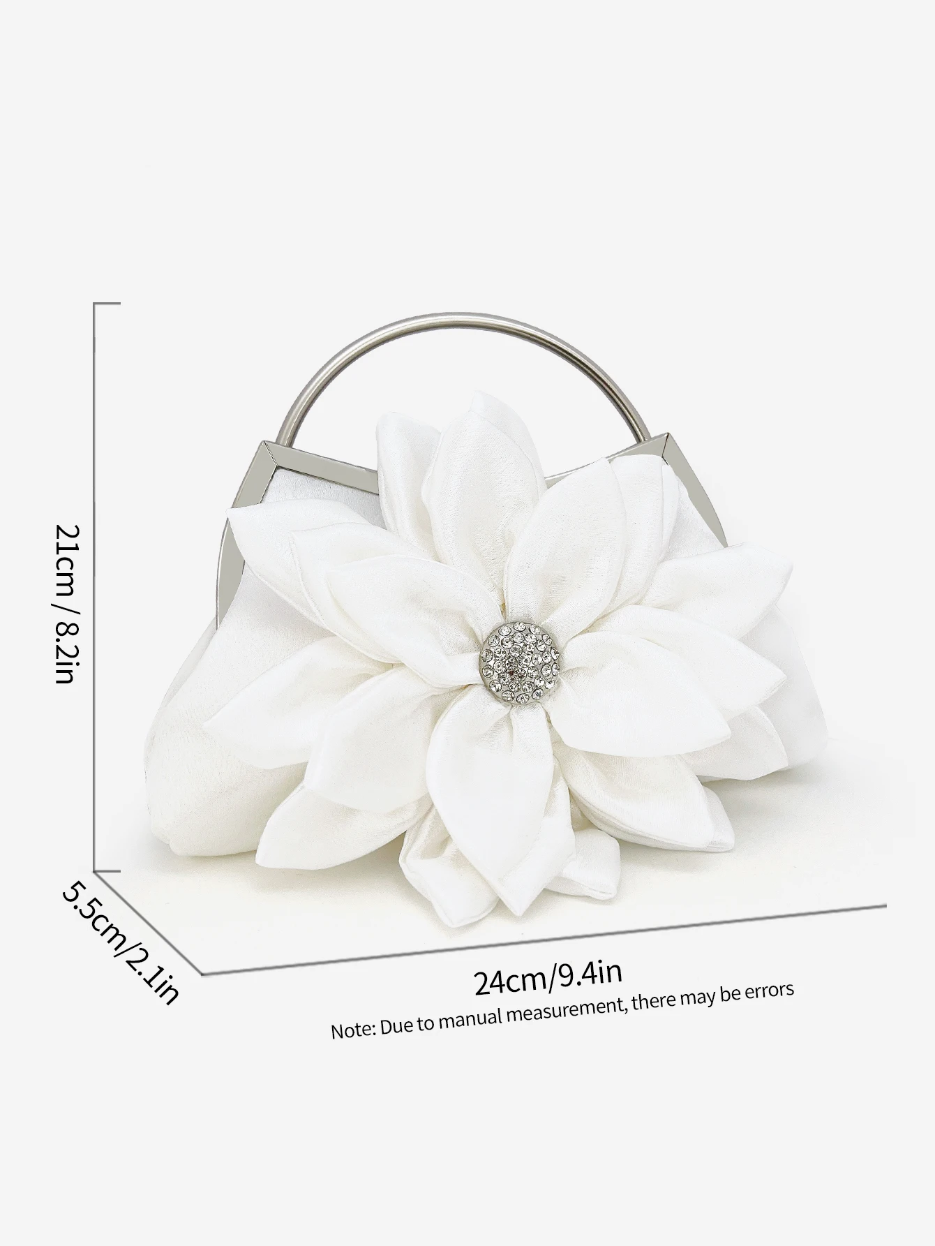 Elegant Floral Decor Evening Bag, Classic Dinner Clutch Purse, Formal Banquet Handbag For Wedding Party Prom