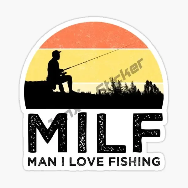

MILF Man I Love Fishing Car Sticker Accessories Motorcycle Cover Scratches Waterproof PVC Decal