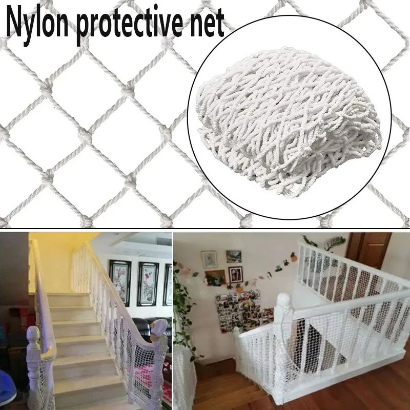 Safety Netting Building Against Falling Net Balcony Window Stairs Safe Deck Fence White Nylon Protection Baby Cat Dog