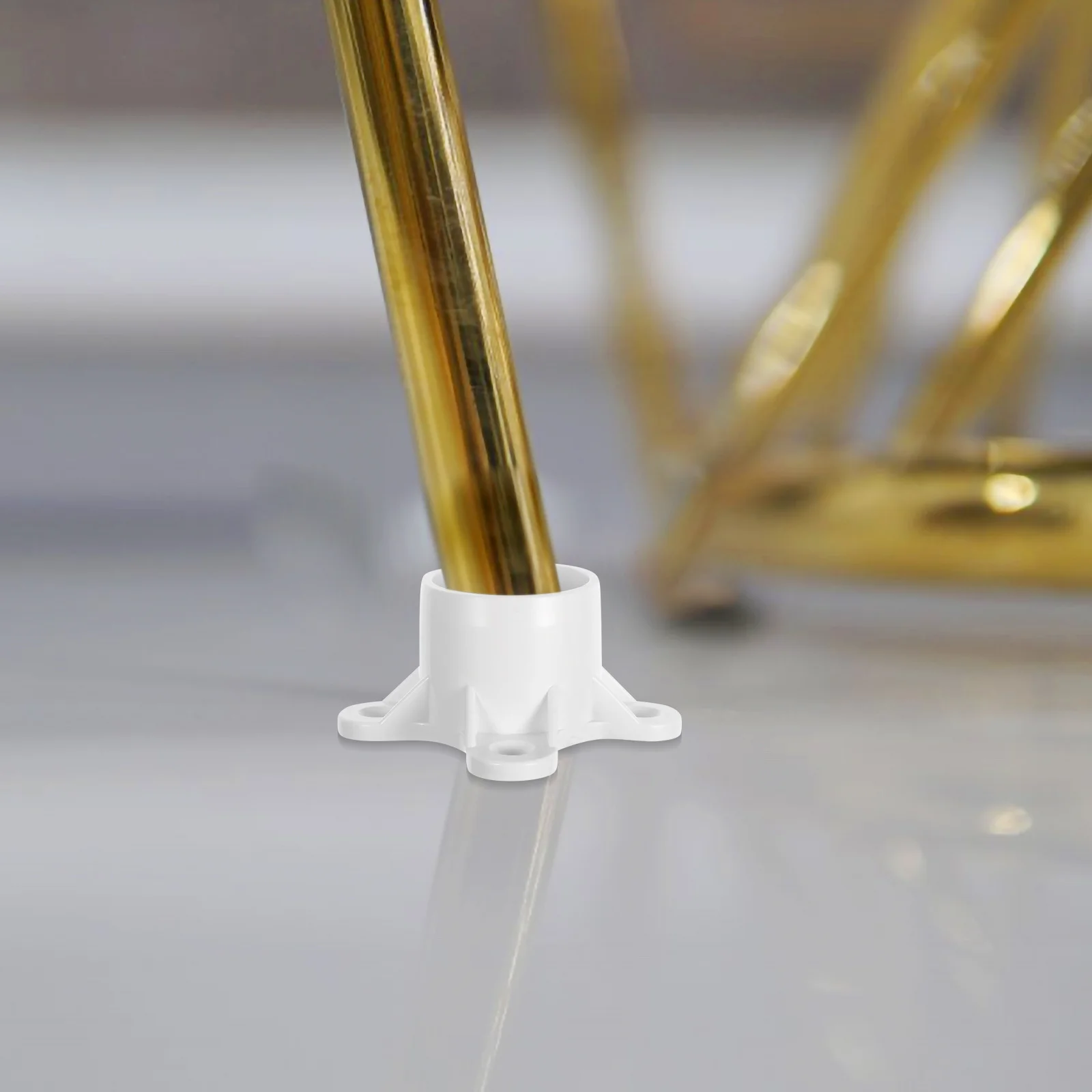 

4Pcs PVC Flange Fittings Table Leg Cap for Furniture Versatile Use Rod Holder PVC Fittings Furniture Screw Caps