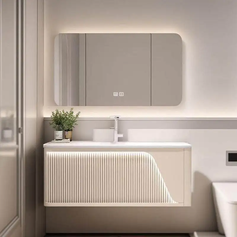 Smart Bathroom Cabinet Combination Slate Hot Bending Integrated Basin Toilet Washbasin Sink Sink Washbasin Wall Cabinet