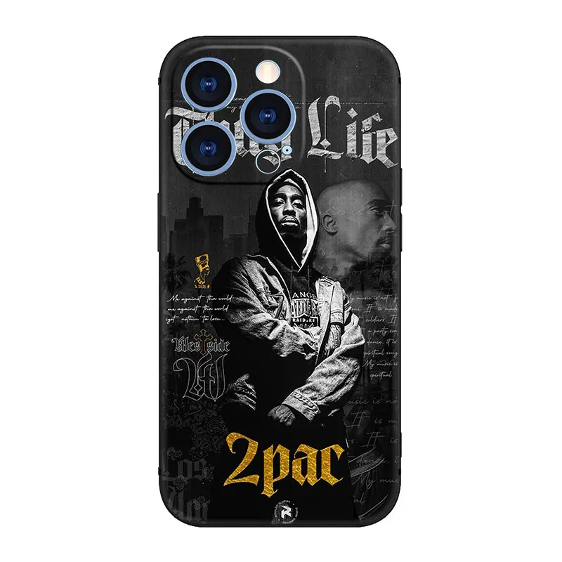 Rapper 2pac Singer Tupac Phone Case For Apple iPhone 14 13 12 Mini 11 Pro XR X XS MAX 6S 7 8 Plus 5S SE 2020 2022 Black Cover