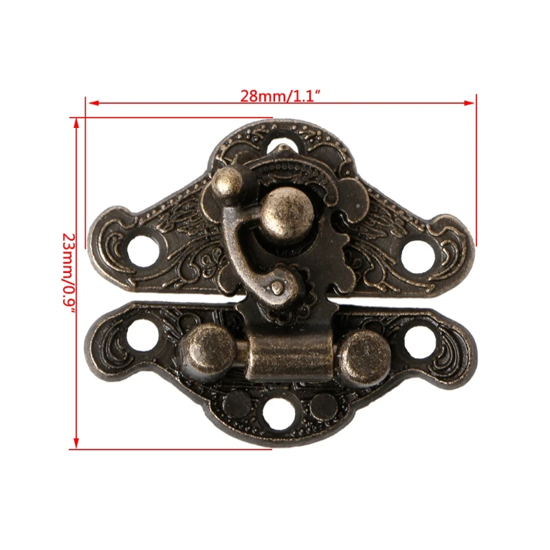 Vintage Zinc Alloy for Latch Hasp Pad Chest Lock Plate For Wood Jewelry Box Cabi - Image 6